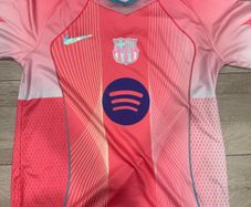 Pink Barcelona football jersey