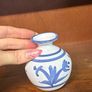 Small Blue and white handmade vase Image 2