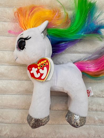 TY Beanie Boo Starr The White Pony approx. 16 cm. Plush Please see photos