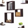 Rustic Wall Mounted Square Shaped Floating Shelves Set of 7, 3 Square Shelves and 4 Rectangle Shaped Rustic Shelves, Screws and Anchors Included (MULTIPLE COLOURS) Image 2