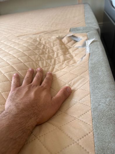 king size bed frame and headboard - read description.