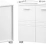 _Vanity cabinet, bathroom cabinet with double door, bathroom cabinet with adjustable shelf level, base cabinet with feet, for bathroom, 60 x 30 x 63 cm, white Image 4