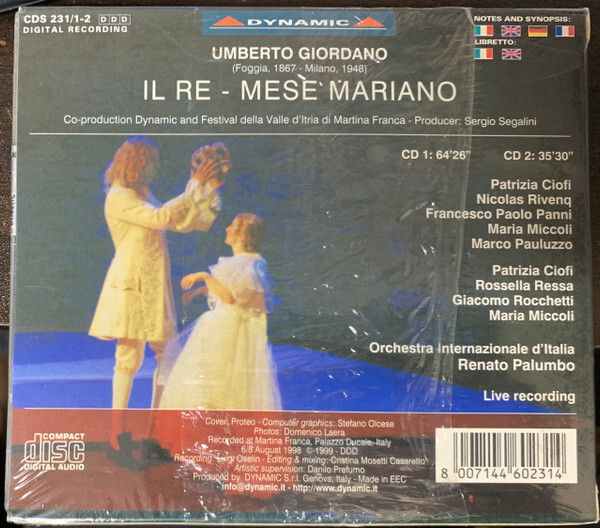 Umberto Giordano. 2 Complete Recordings. II Re / Mese Mariano. 2 x CD. Free Postage!
