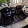 Charcoal leather & fabric suite 3, 2, 1 Image 7