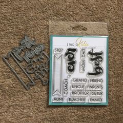 Studio Katia "Best ever" photopolymer stamp set with coordinating dies