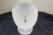 Sterling silver angel pendant with moonstone and box chain