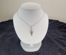 Sterling silver angel pendant with moonstone and box chain