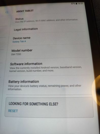 Galaxy Tab SM-T550 , 16gb / 1.5gb Black or  White