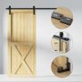 183CM/6FT Sliding Door Track Barn Door Hardware Kit Closet Rail Roller Accessory Adjustable Floor Guide Image 3