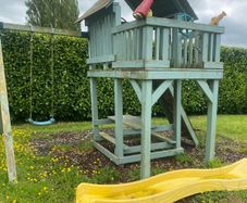 Kids Playhouse, swing,slide,climbing wall & picnic bench