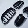 Brand New E92 E93 Lci Black Kidney Grilles & Mirror Covers Set Image 3