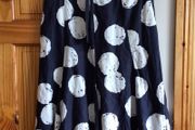 Hobbs Navy Blue &amp; White Full  Linen Skirt Uk 12 including postage