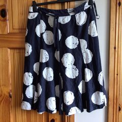 Hobbs Navy Blue & White Full  Linen Skirt Uk 12 including postage
