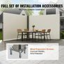Retractable Side Awning, 79''x 236'' Outdoor Privacy Screen, 180g Polyester Water-proof Retractable Patio Screen, UV 30+ Room Divider Image 5