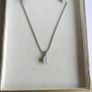 Vintage Sterling Silver CZ Crystal Teardrop Pendant Snake Necklace length 19" - 5,4g Image 4