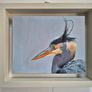 Great Blue Heron - oil painting - framed Image 3