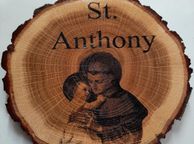 main image for ad St Anthony plaque, present, gift, wedding, oak