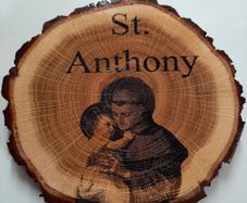 St Anthony plaque, present, gift, wedding, oak