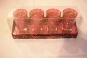 Set of Red Candles in Holders for Sale