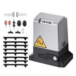 Automatic Gate Opener, 280W Electric Sliding Gate Opener for Doors up to 25m 816kg, Nylon Gear Rack Rolling Door Motor with Infrared Sensor & 2 Remote Controls, Driveway Gates Opening System