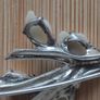 Vintage sterling baby tooth pearl marcasite brooch Image 7