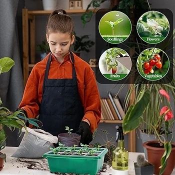 4-Pack Seed Starter Tray with Grow Light and Heat Mat, 48 Cells Seed Starter Kit with Adjustable Humidity Dome and Base, Germination Kit for Seed Growing Plant Propagation (4 Pack-green)