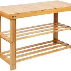 Shoe Rack Bench Bamboo  - Free Delivery Nationwide