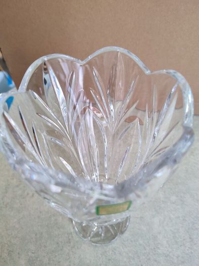 Waterford Marquis Crystal 8 inches Canterbury Vase Scalloped Edge  made in Poland.