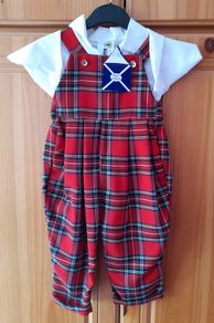 New - Tartan dungaree set - 6 - 12