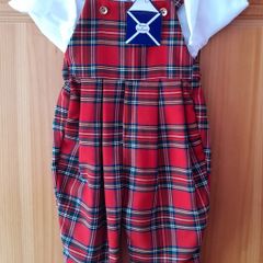 New - Tartan dungaree set - 6 - 12
