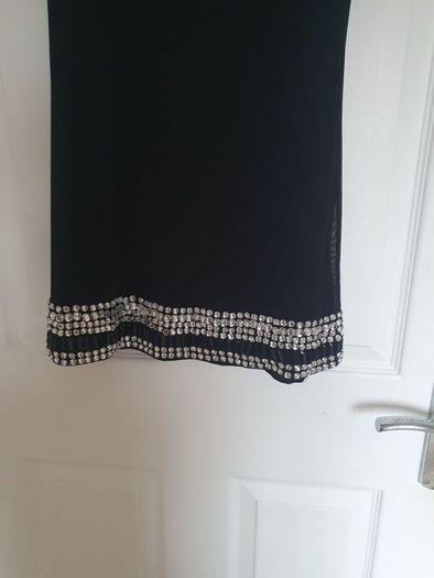 Ladies black diamonte dress
