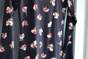 Miss Selfridge black floral print mini dress Sz 14UK