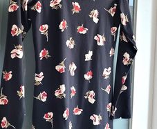 Miss Selfridge black floral print mini dress Sz 14UK