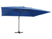 Cantilever Umbrella with LED Lights and Aluminium Pole 400x300 cm Azure blue