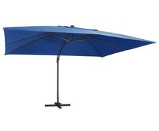 Cantilever Umbrella with LED Lights and Aluminium Pole 400x300 cm Azure blue