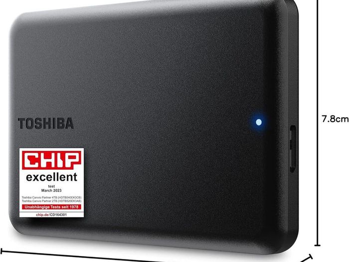 Toshiba Canvio Partner 2TB Portable 2.5 External Hard Drive, USB 3.2, Mac & Windows compatible. (HDTB520EK3AB)