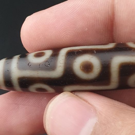 Antique Himalayan 9 Eyes Agate Dzi Bead Amulet