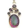 Vintage 925 Sterling Silver & Mystic Topaz Pendant Image 3