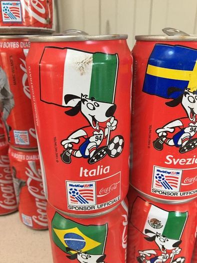 Coca Cola Italian Usa 94 World Cup Complete Can Series