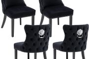 Set of 4 Velvet Dining Room Chairs