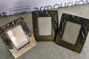 Set of 3 Ornate Black &amp; Gold Small Photo Frame With  French bow , Largentiere, with the tagline ITALY STYLE.