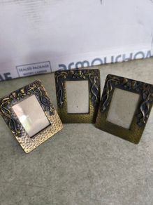 Set of 3 Ornate Black & Gold Small Photo Frame With  French bow , Largentiere, with the tagline ITALY STYLE.