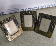 Set of 3 Ornate Black & Gold Small Photo Frame With  French bow , Largentiere, with the tagline ITALY STYLE.