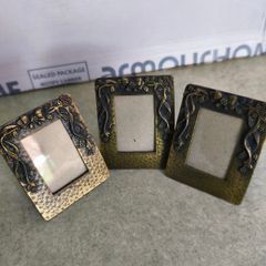 Set of 3 Ornate Black & Gold Small Photo Frame With  French bow , Largentiere, with the tagline ITALY STYLE.