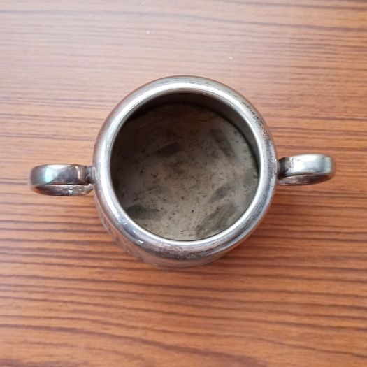 "Grand Central Restaurant"  silver plated two handled sugar bowl  rare made in Sheffield