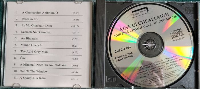 Aine Ui Cheallaigh - Idir Dha Chomhairle - In Two Minds CD (1992) Gael Linn Sean-Nos Trad Folk EX+