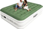 203x152x40cm King/Double Inflatable Air Mattress, Air Bed with Built-in Electric Pump, Double Blow Up Mattress in 3 Mins Self-Inflation/Deflation, Guest Airbed for Home Portable Guest Bed