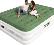 203x152x40cm King/Double Inflatable Air Mattress, Air Bed with Built-in Electric Pump, Double Blow Up Mattress in 3 Mins Self-Inflation/Deflation, Guest Airbed for Home Portable Guest Bed