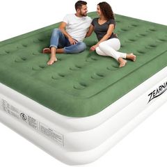 203x152x40cm King/Double Inflatable Air Mattress, Air Bed with Built-in Electric Pump, Double Blow Up Mattress in 3 Mins Self-Inflation/Deflation, Guest Airbed for Home Portable Guest Bed