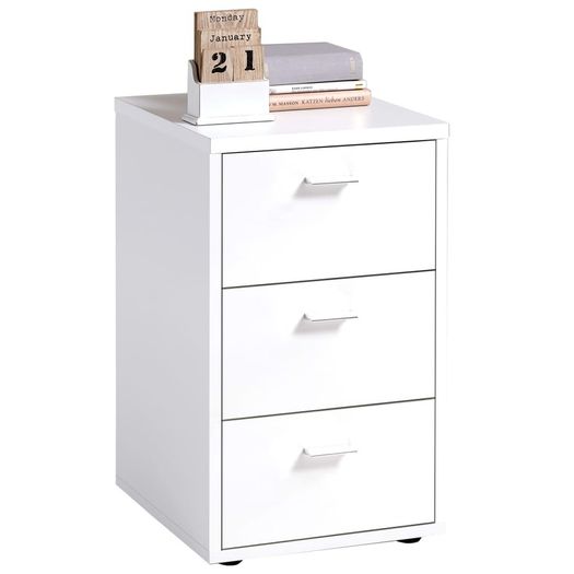 FMD Bedside Cabinet with 3 Drawers White